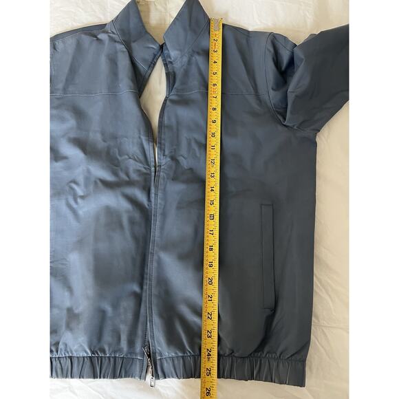 $6,950 MSRP Loro Piana Bomber Windleather Reversible Blue & Ivory Size 52 IT - Picture 7 of 14